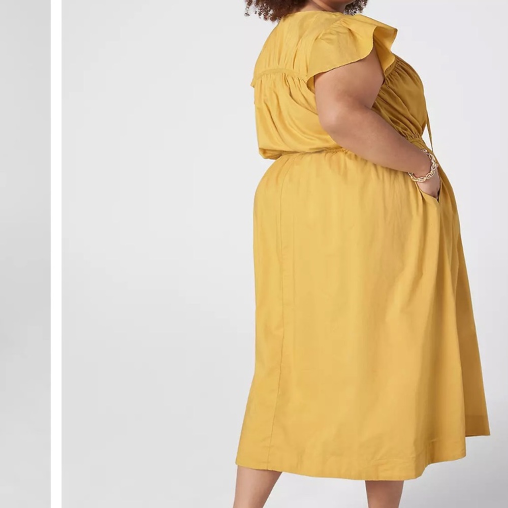 Cap Flutter Sleeve V Double Tie Neck - image 2